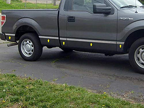 QAA is Compatible with 2009-2014 Ford F-150 10 Piece Stainless Body Molding Insert Trim Kit, 1.5" Width MI49310