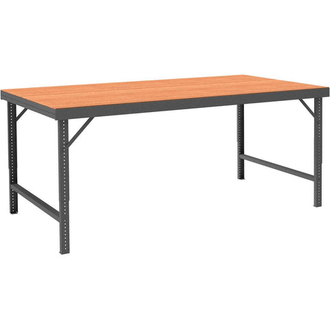 Durham 14 Gauge Steel Ergonomic Folding Leg Style Work Bench with Tempered Hard Board Over Steel Top, WBF-TH-3060-95
