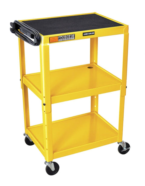 LUXOR UCMT1-YW Adjustable-Height Steel Utility Cart - Yellow
