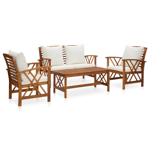 vidaXL Chill Minimalist Garden Sofa, Outdoor Seating Set, Stylish Wooden Lounge, Relax on Your Patio