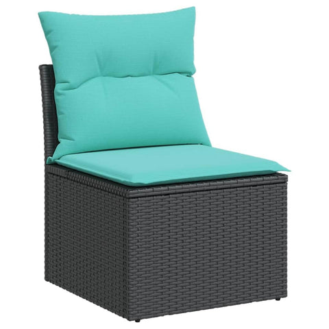 vidaXL Modern Outdoor Sofa, Rectangular Design, Durable Poly Rattan, Removable Cover, Ergonomic Seating, Ample Storage, Garden Couch
