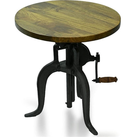 Adjustable Crank Accent Table: Harvest Oak/Industrial