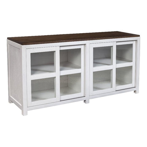 Alpine Furniture Donham Display Cabinet, Mystic Brown, White