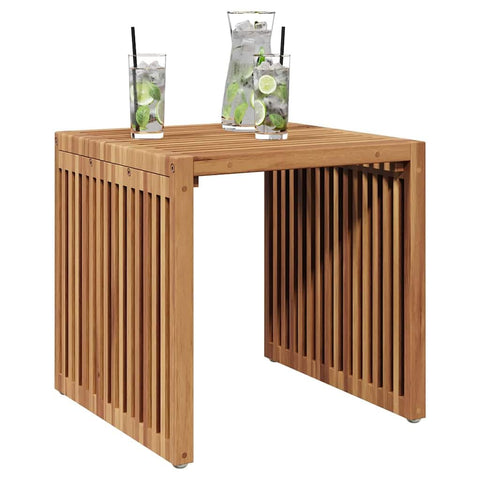 vidaXL Garden Side Table Brown 17.72 x 16.73 x 17.72 in, Patio & Terrace, Sturdy Teak Table, Stylish Outdoor Furniture, Handy Side Table, Perfect for Use