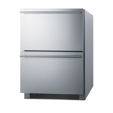 Summit 24” Two Drawer Refrigerator, 4.8 cu.ft. Capacity, ADA Compliant, ENERGY STAR, Stainless Steel, Panel Ready Capable*- ADRD24 (*Panels not included)
