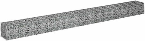 vidaXL Gabion Raised Bed Planter Basket Pot Wall Outdoor Garden Lawn Patio Border Gardening Flower Plant Galvanized Steel 141.7"x11.8"