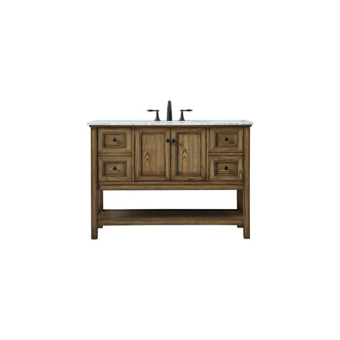 Elegant Decor Metropolis 48" Aluminum MDF Single Bathroom Vanity in Driftwood