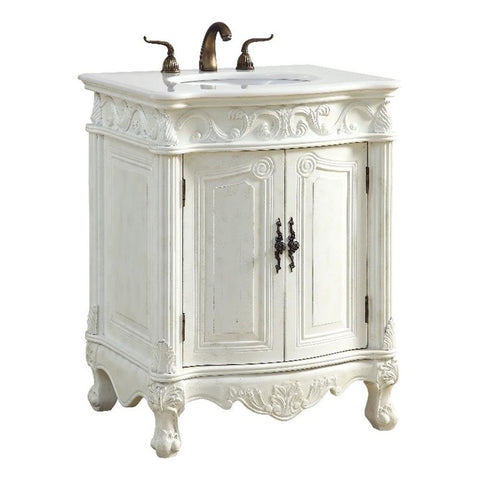 Elegant Kitchen and Bath Danville 27" Single Solid Wood Bathroom Vanity in White