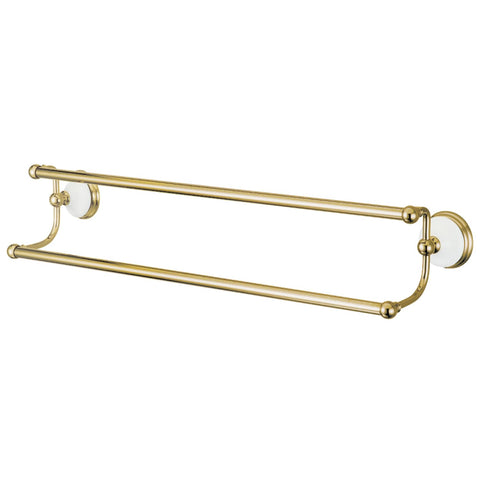 Kingston Brass BA1113PB Victorian Dual Towel-Bar, 24-Inch, Polished Brass