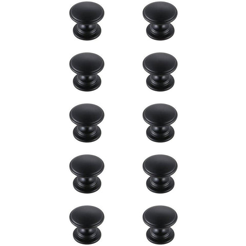Elegant Lighting Indoor Modern Home Decorative Cabinet/Drawer Hardware Kaid 1.2" Diameter Matte Black Mushroom Knob Multipack (Set of 10)