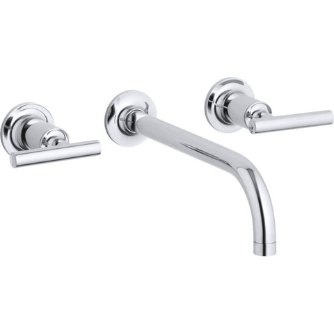 Kohler T14414-4-CP Purist® Wall-Mount Bathroom Sink Faucet Trim with Lever Handles, 1.2 gpm, Polished Chrome