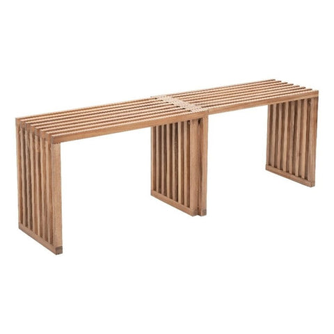 Zuo Riviera Outdoor Collection Extendable Bench Natural