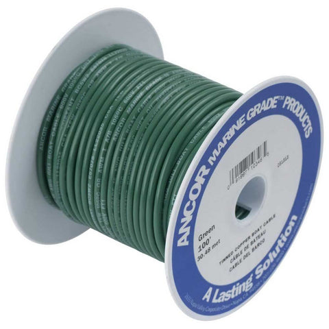 Ancor 108310 Marine Grade Electrical Primary Tinned Copper Boat Wiring (10-Gauge, Green, 100-Feet)