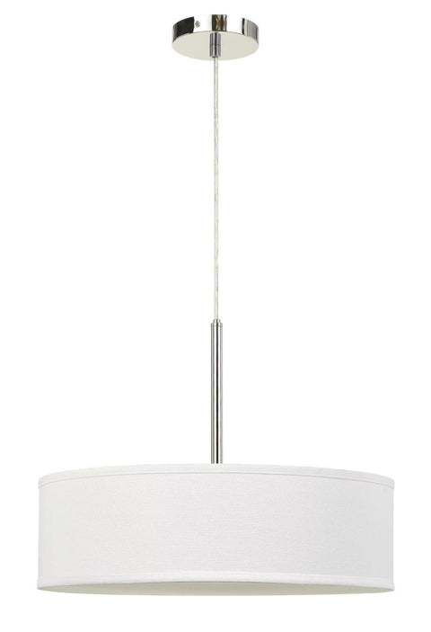 LED 18W dimmable pendant with diffuser and hardback fabric shade, Off-white