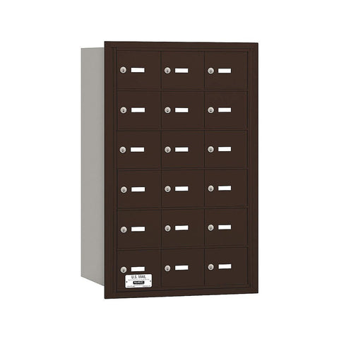 Salsbury Industries 3618ZRP 4B Plus Horizontal Mailbox, 18 A Doors, Rear Loading, Private Access, Bronze