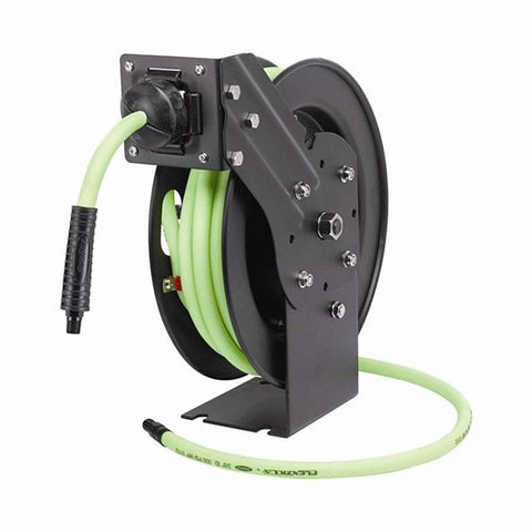 Flexzilla Open Face Retractable Air Hose Reel, 3/8 in. x 25 ft., Heavy Duty, Lightweight, Hybrid, ZillaGreen - L8603FZ