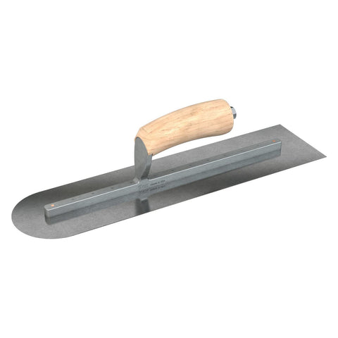 Bon 66-261 Steel City Finish Trowel - Square/Round End - Carbon Steel - 16 X 4 - Wood