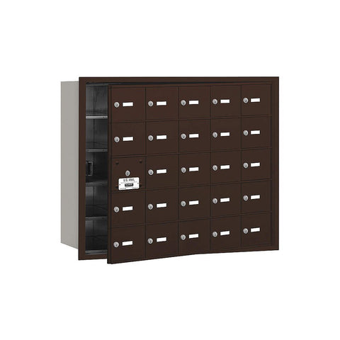 Salsbury Industries 3625ZFP 4B Plus Horizontal Mailbox with Master Commercial Lock, 25 A Doors 24 Usable, Front Loading, Private Access, Bronze