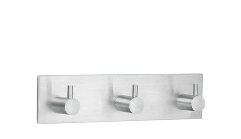 Smedbo B1107 Design Triple Hook, Brushed Stainless Steel
