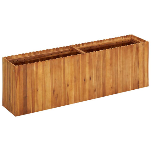 vidaXL Solid Acacia Wood Garden Raised Bed | Durable, Weather-Resistant Planter - Rustic, Natural Wood Design | for Outdoor Garden Planting | Slatted Bottom for Efficient Drainage | Dimension: 59"...