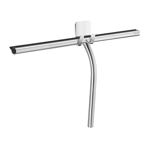 Smedbo SIDELINE Series Shower Squeegee with self-adhesive Hook. Chromed Stainless Steel. Silicone Blade. 400 x 210 mm.