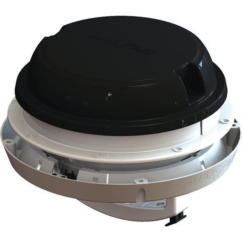 MAXXAIR Maxxfan Dome Plus with LED Light, 6"" Round 12V Ventilation Fan - Compact Solution for Rooftop or Sidewall Ventilation, Exhaust Only, Fan Guard Rain Shield, Moisture Control, Black (00-03810B)