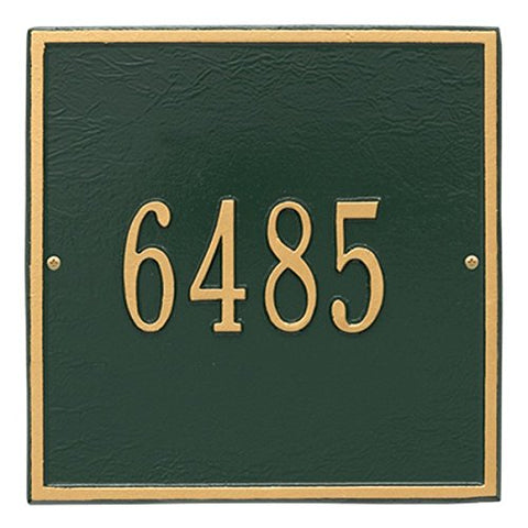 Whitehall Products One Line Personalized Square Wall Plaque, Standard, Green/Gold