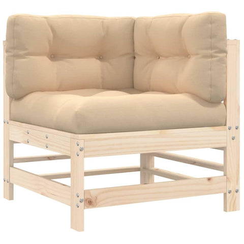 vidaXL Solid Pine Wood Corner Sofa â€“ Modular, Sturdy Outdoor Furniture with Cushions, Ideal for Garden, Patio, Terrace - Excellent Seating Experience