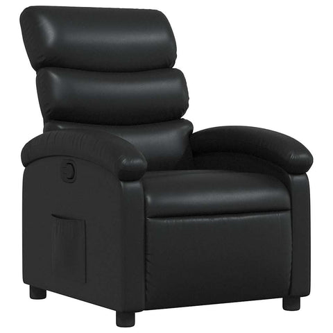 vidaXL Recliner Chair, Adjustable Reclining Armchair for Elderly, Wingback Recliner for Home Theater Cinema, Modern Style, Black Faux Leather