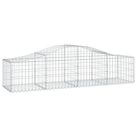 vidaXL Arched Gabion Baskets Set of 2, Durable Galvanized Iron Construction, Decorative Outdoor Garden Barrier, Easy Assembly and Installation