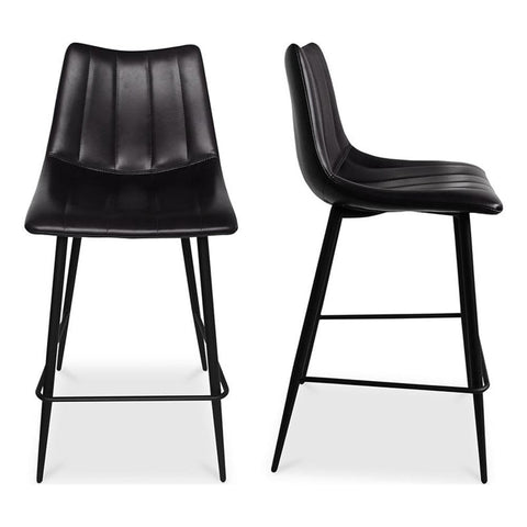 Moe's Home Collection Alibi Counter Height Bar Stool, Matte Black