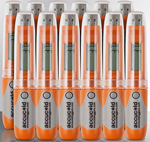 Summit Appliance DLSA11CAL-24P Set of 24 Portable NIST Calibrated USB Temperature Data Loggers with LCD Display and NIST Certificate, User-Set Logging Interval, Visual Alarm Indicator