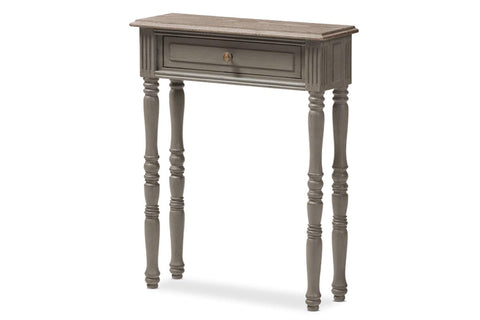Baxton Studio Country Cottage Farmhouse Brown Finished 1 - Drawer Console Table - Wholesale Interiors Brown/Wood