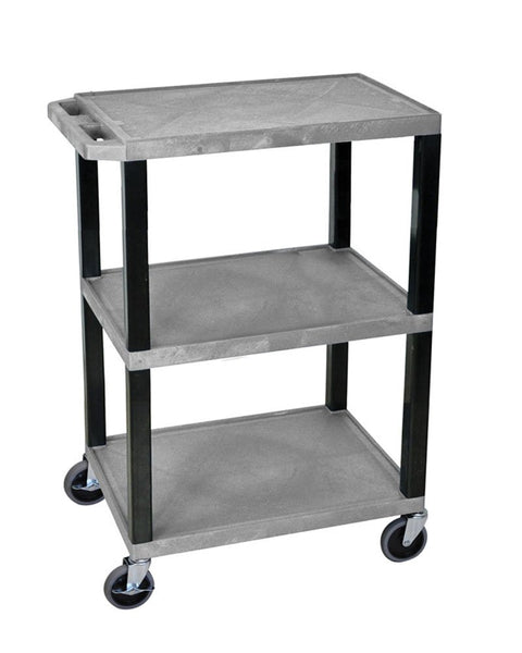 Luxor - Luxor Gray 3 Shelf Specialty Utility Cart (WT34GYS)