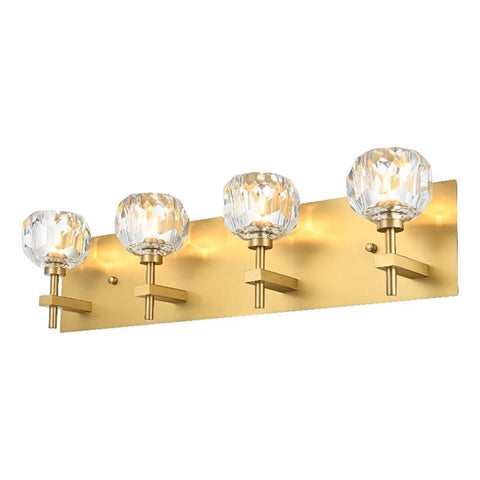 Elegant Lighting Graham 4-Light Modern Crystal Wall Sconce in Gold