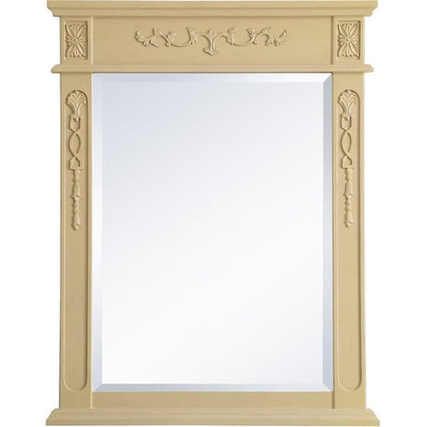 Elegant Decor Danville 36" x 28" Wood Bathroom Mirror in Light Antique Beige