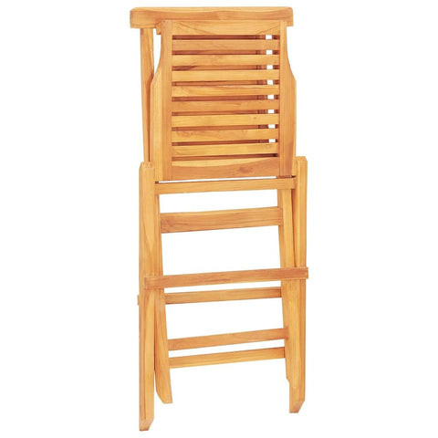 vidaXL Folding Patio Chairs - Set of 8 - Solid Teak Wood - Outdoor Seating for Garden/Patio/Deck - Brown - Supportive Backrest - Slatted Design - 18.5"x24.8"x35.4"