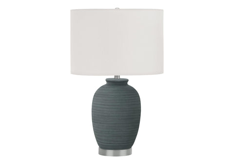 Monarch Specialties 9622 LightingTable Lamp, Blue Ceramic, Ivory/Cream Shade, Contemporary Lighting-24 H Table, 15" L x 15" W x 24" H