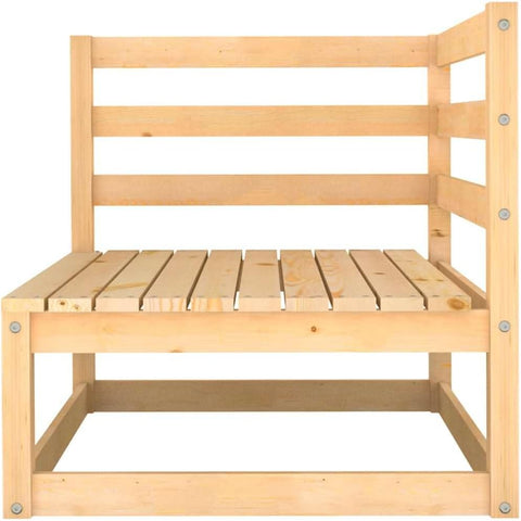 vidaXL Patio Loveseat, Outdoor Patio 2-Seater Sofa with Cushions, Loveseat Sectional Sofa Conversation Set for Garden Balcony Deck, Solid Wood Pine
