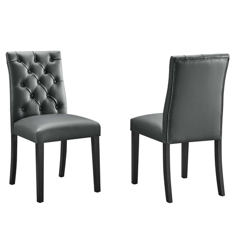Modway EEI-3472-GRY Duchess Dining Chair Vinyl Set of 2, Gray