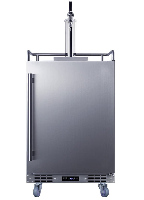 Summit Appliance BC74OSCOM 24" Wide Built-in Outdoor Commercial Beer Kegerator, Weatherproof, 5.6 cu.ft. Interior, Taplock, Commercial Tap Kit, Digital Thermostat, Pro Style Handle, Automatic Defrost