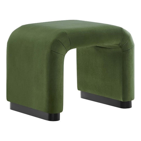 Modway EEI-6733-BLK-MOS Koda Performance Velvet Waterfall Stool, Black Moss Green