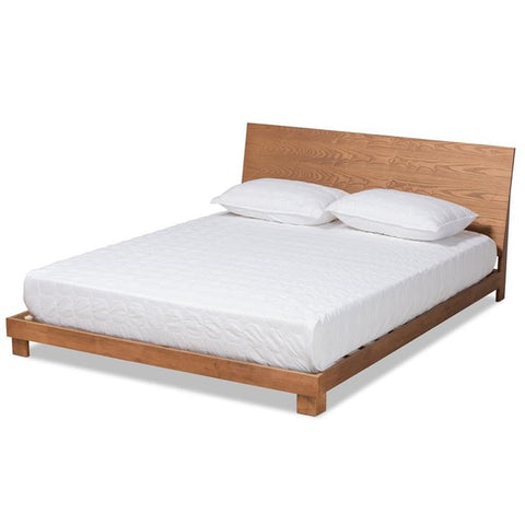 Baxton Studio Haines Brown Finished Wood Full Size Platform Bed