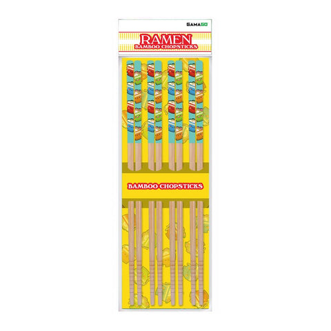 GAMAGO Ramen Cast Bamboo Chopsticks Set – 4 Pair of Adorably Cute Reusable Chop-sticks - Easy Grip, Lightweight, Durable, 9.25 Inches