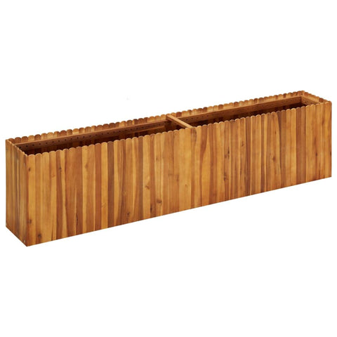 vidaXL Solid Acacia Wood Garden Raised Bed - Large, Outdoor, ic, Weather, Slatted Design Planter with Easy Assembly