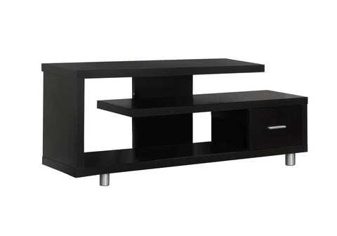 Monarch Specialties TV Stand with 1 Drawer, 60"W, Cappuccino