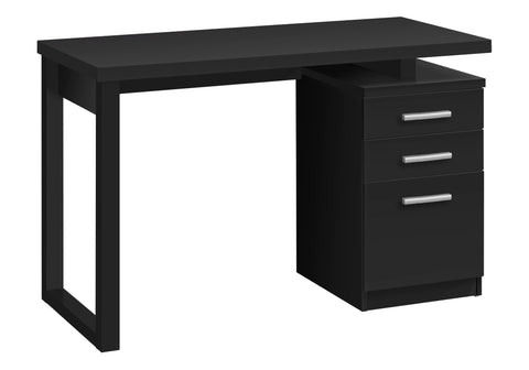 Monarch Specialties I 7691 Computer Desk, Home Office, Laptop, Left, Right Set-up, Storage Drawers, 48" L, Work, Laminate, Black, Contemporary, Modern