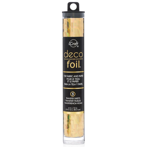 iCraft Deco Foil Transfer Sheets, 6" x 12", Gold Shattered Glass 5 Piece