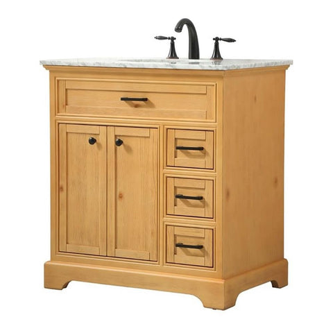 32 in. Single Bathroom Vanity, Natural Wood