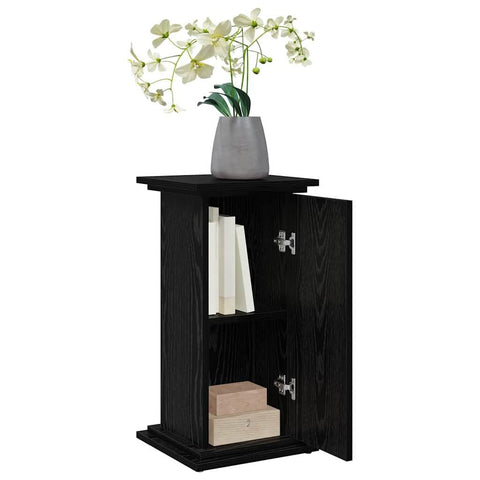 vidaXL Display Stand Black Oak 31 x 30 x 60 cm Engineered Wood, Trendy Living Room Organizer, 3-Tier Wooden Plant Holder, Vertical Space Saver, Home Garden, Minimalist Decor
